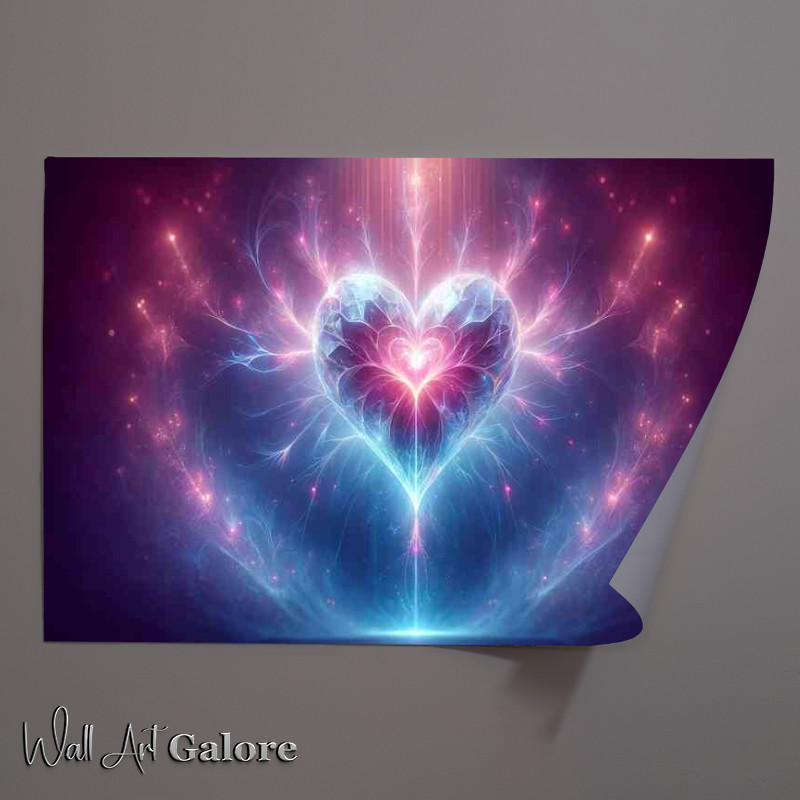 Buy Unframed Poster : (Ethereal Love Heart Glowing Romance Art)