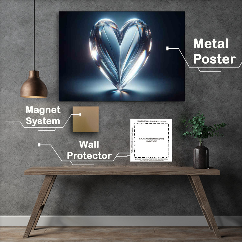 Buy Metal Poster : (Glass Heart Elegant Love Art)