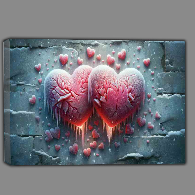 Buy Canvas : (Love Frosted Hearts Chilly Artwork)