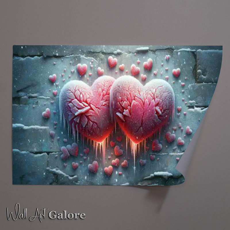 Buy Unframed Poster : (Love Frosted Hearts Chilly Artwork)