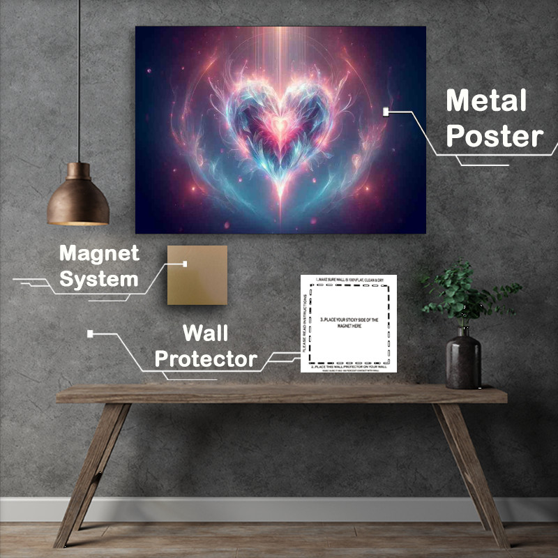 Buy Metal Poster : (Love Heart Glowing Romance Art)
