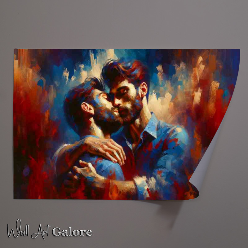Buy Unframed Poster : (Male Couple Love Artistic Representation in love)