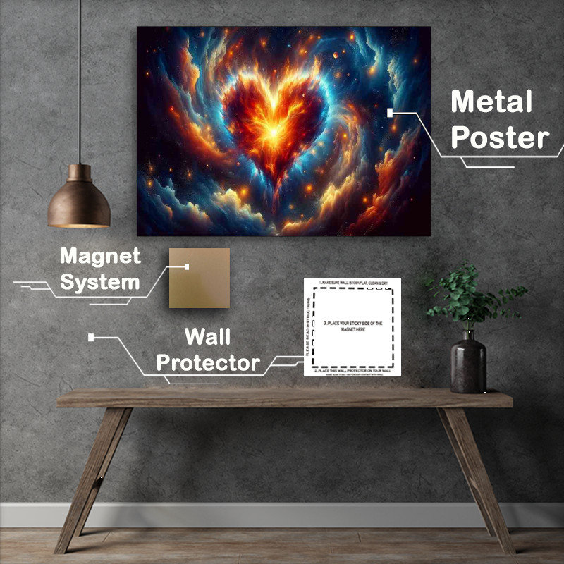 Buy Metal Poster : (Passionate Cosmic Love Heart Celestial Art)