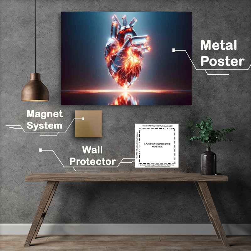 Buy Metal Poster : (Passionate Crystal Heart Dynamic Light Contrast)