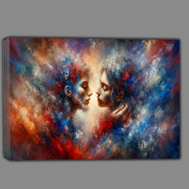 Buy Canvas : (Romantic Female Couple Love Artistic Representation)