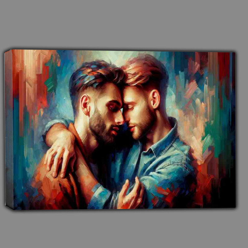 Buy Canvas : (Romantic Male Couple Love Artistic Representation in love)