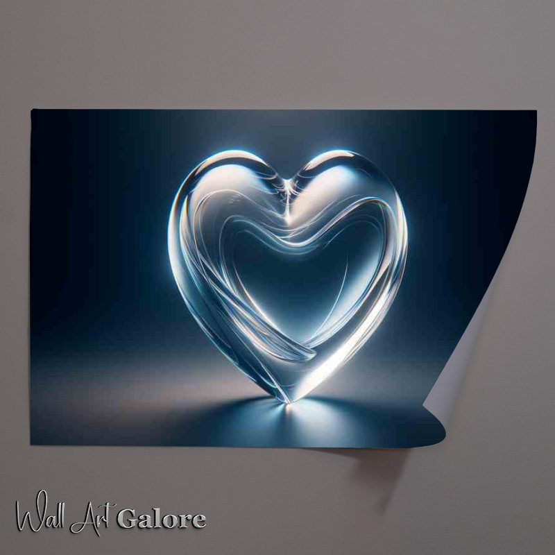 Buy Unframed Poster : (Translucent Glass Heart Elegant Love Art)