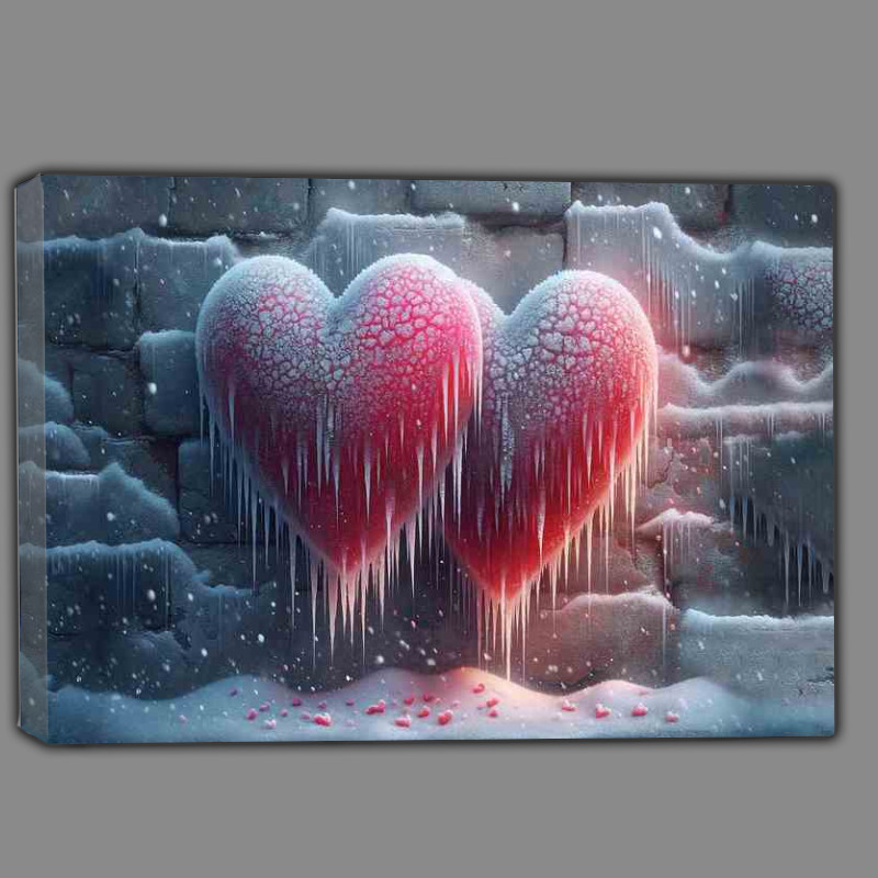 Buy Canvas : (Winter Love Frosted Hearts Chilly Artwork)