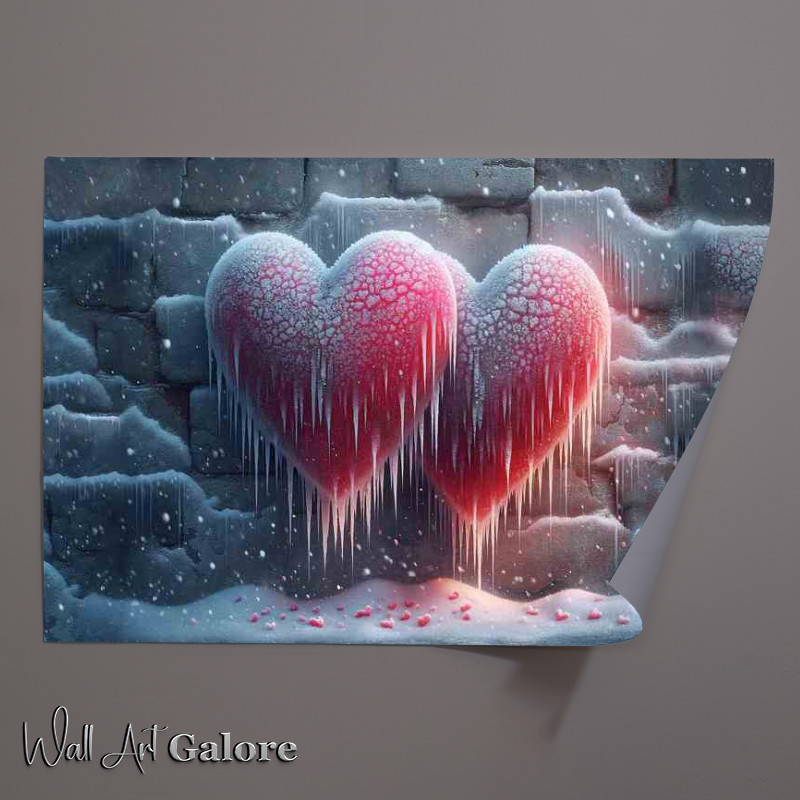 Buy Unframed Poster : (Winter Love Frosted Hearts Chilly Artwork)