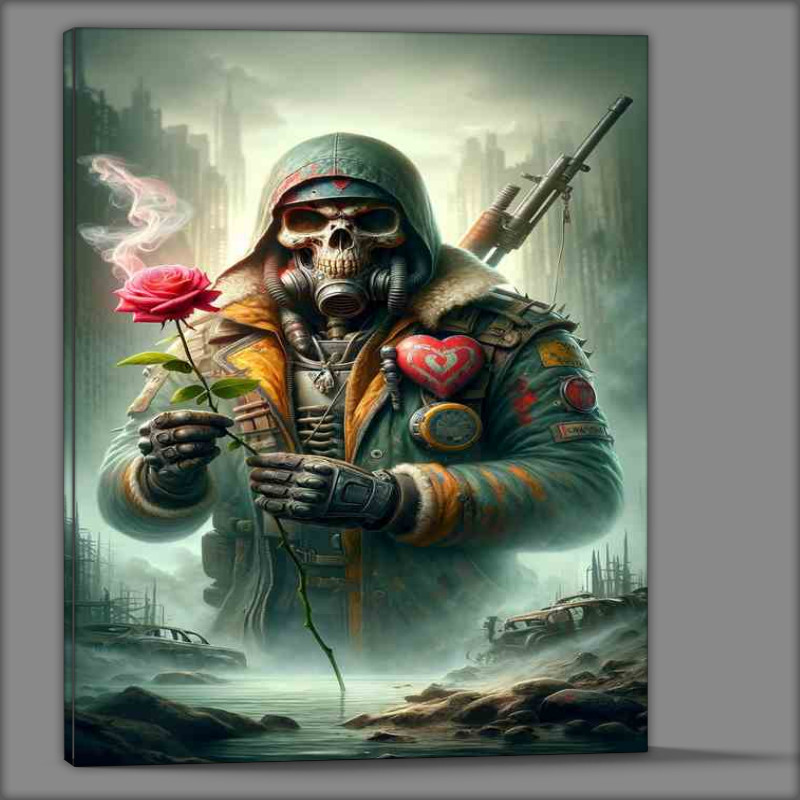Buy Canvas : (Apocalyptic Romantic Skull Warrior Art)