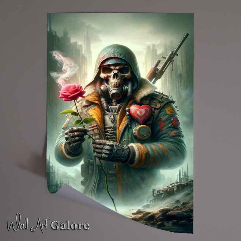 Buy Unframed Poster : (Apocalyptic Romantic Skull Warrior Art)