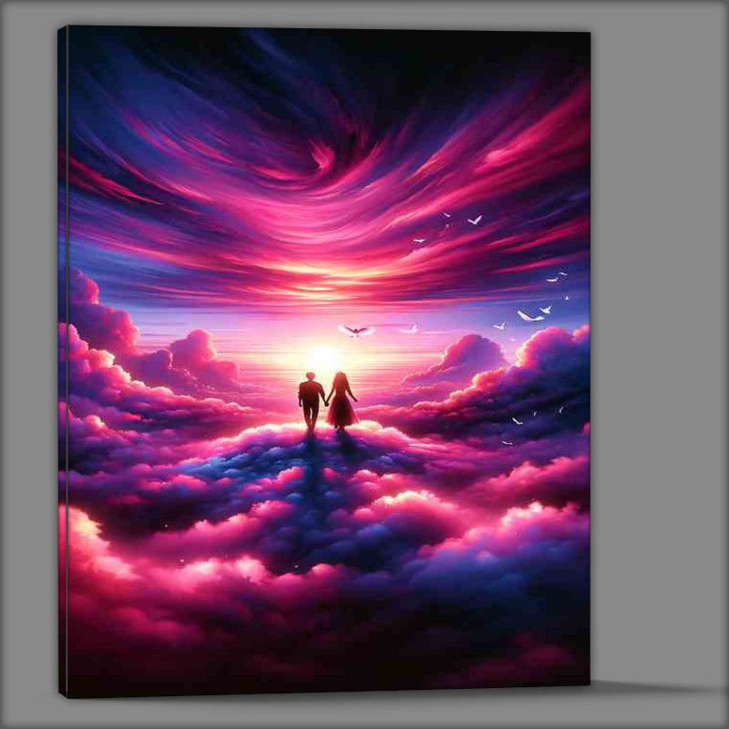 Buy Canvas : (Love Above Sunset Dream sweet couple)