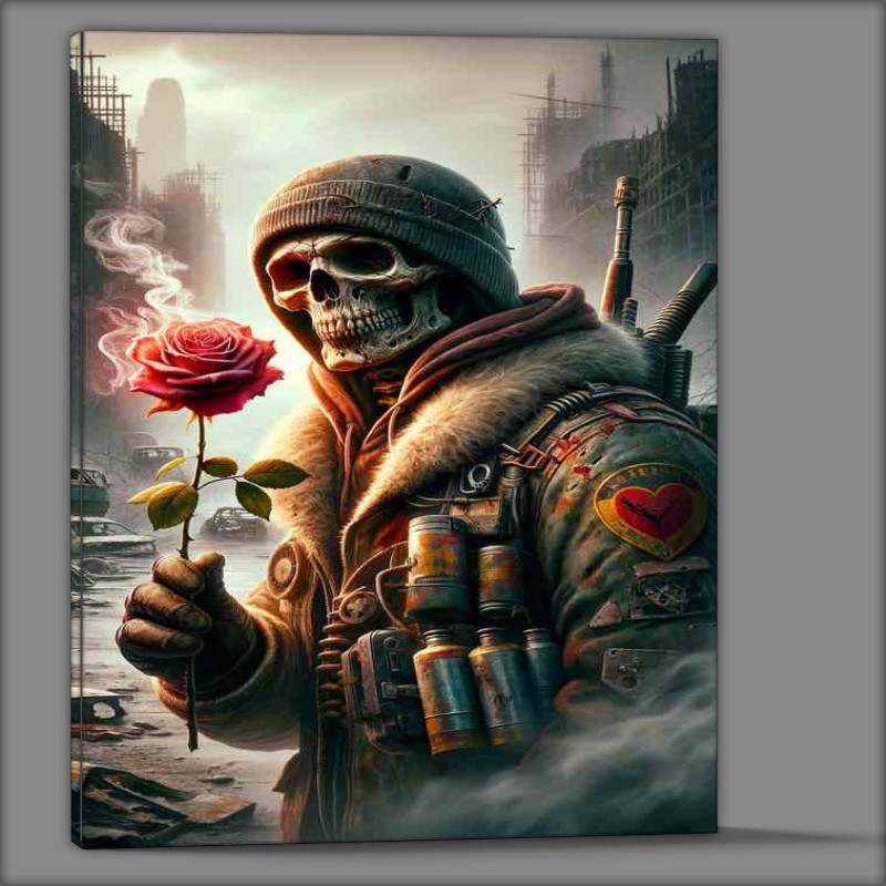 Buy Canvas : (Post Apocalyptic Romantic Skull Warrior looking for love)