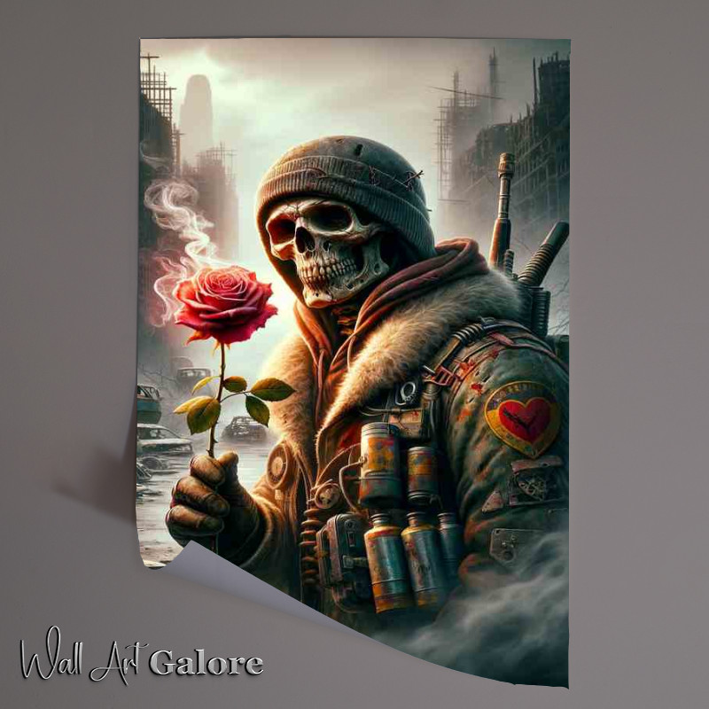 Buy Unframed Poster : (Post Apocalyptic Romantic Skull Warrior looking for love)