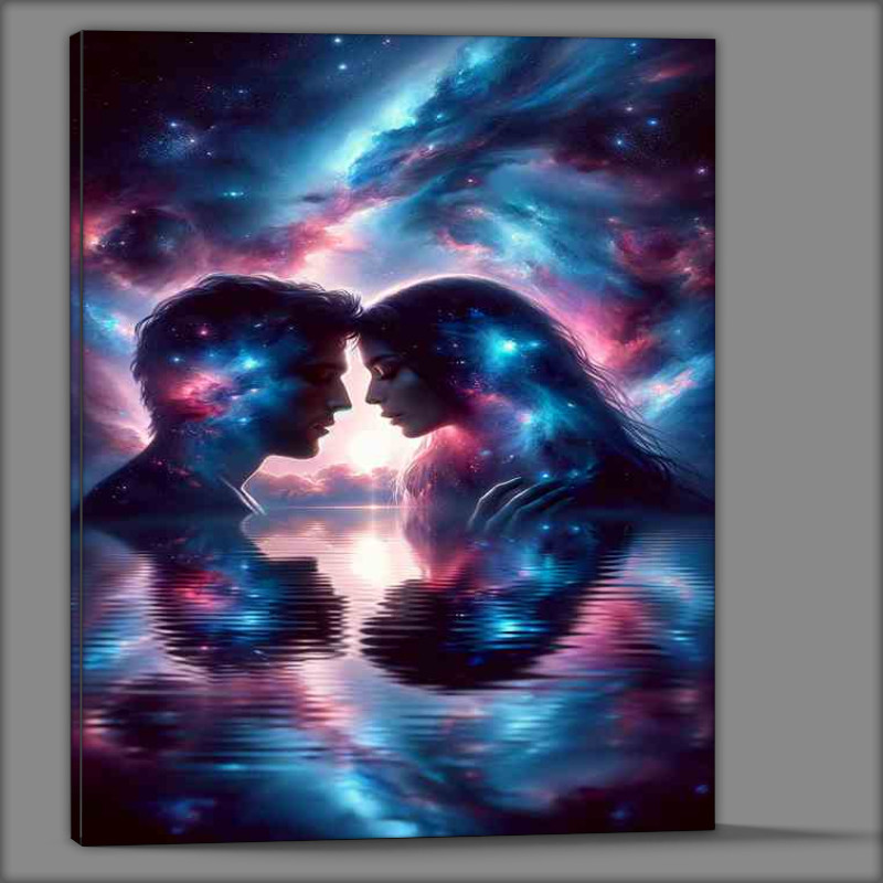 Buy Canvas : (Stargazing Couple Intimate Cosmic )