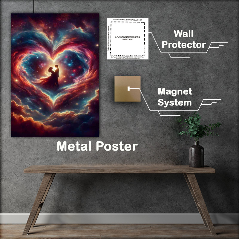 Buy Metal Poster : (Stellar Romance Heart full of love Nebula Close Up)