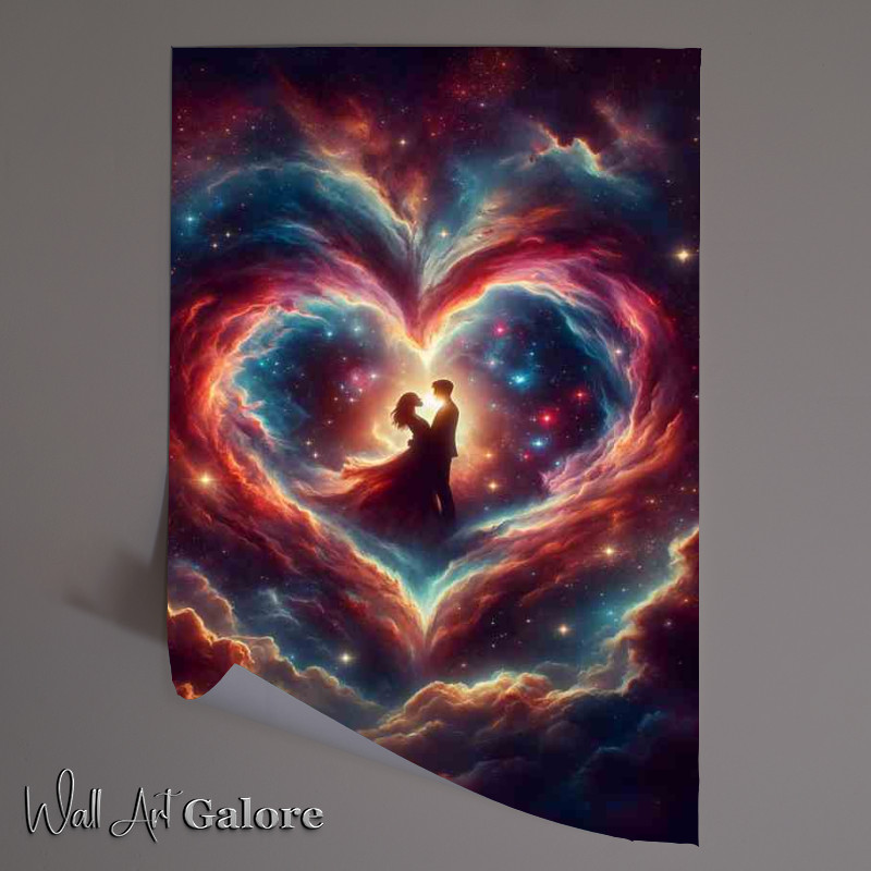 Buy Unframed Poster : (Stellar Romance Heart full of love Nebula Close Up)