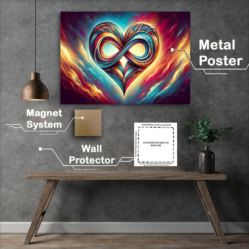 Buy Metal Poster : (Affection Heart and Infinity Symbol Fusion)