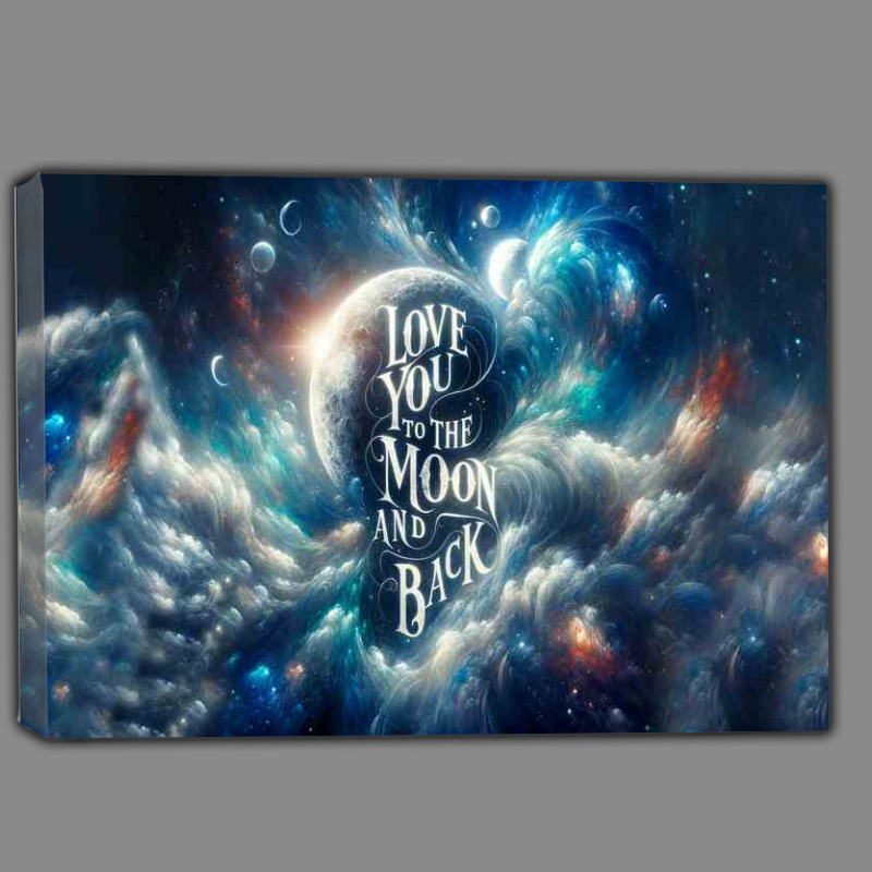 Buy Canvas : (Celestial Love Abstract Love You to the Moon and Back)