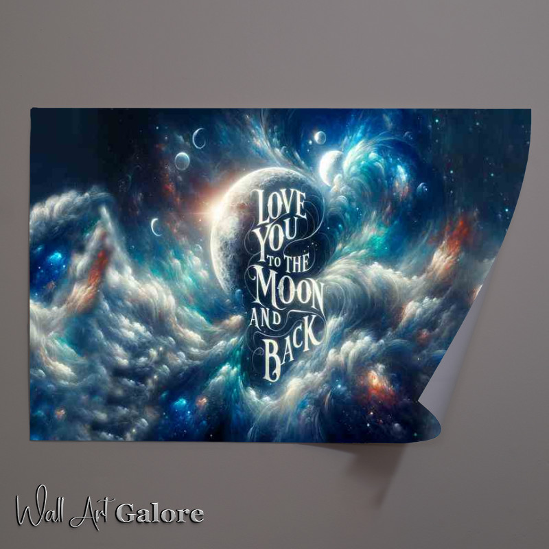 Buy Unframed Poster : (Celestial Love Abstract Love You to the Moon and Back)