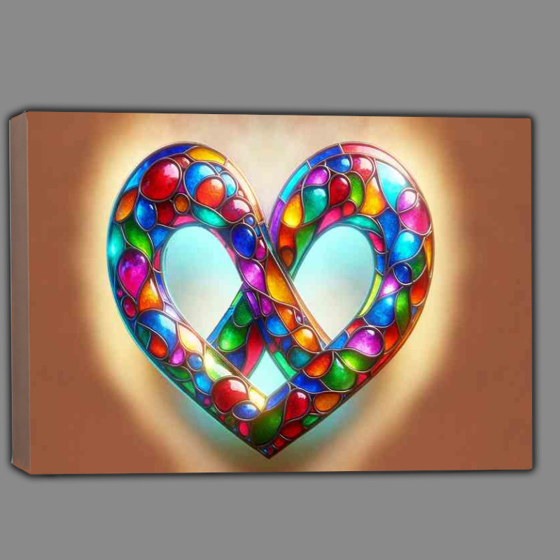 Buy Canvas : (Colorful Glass Infinity Heart Vibrant Symbol Artwork)