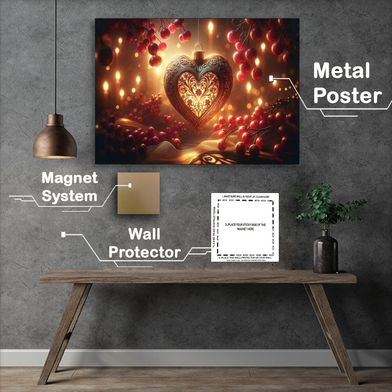 Buy Metal Poster : (Enchanted Heart Romantic Ambience Festive Decoration)