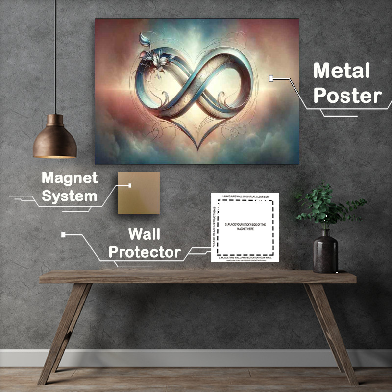 Buy Metal Poster : (Eternal Embrace Artistic Infinity Heart Symbol Design)