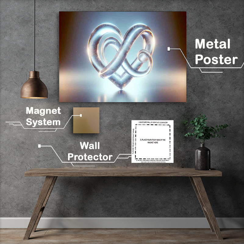 Buy Metal Poster : (Ethereal Glass Heart Infinity Symbol Artwork)