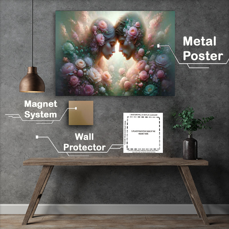 Buy Metal Poster : (Ethereal Love Floral Embrace in )