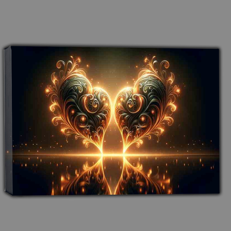 Buy Canvas : (Flames Eternal Love Heart Illustration)