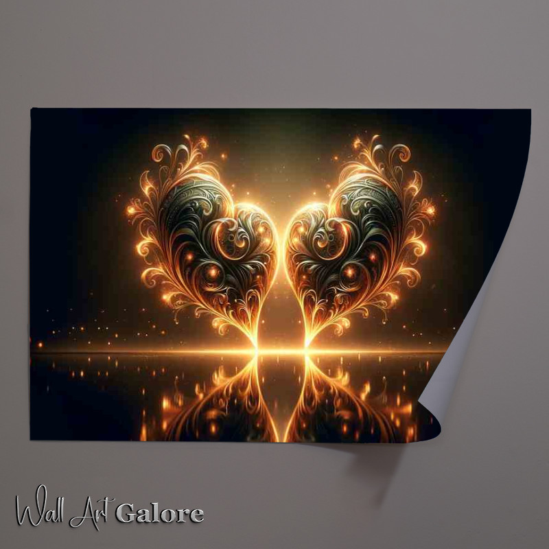 Buy Unframed Poster : (Flames Eternal Love Heart Illustration)