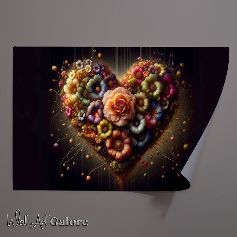 Buy Unframed Poster : (Floral Affection Heart of Blooming Love)
