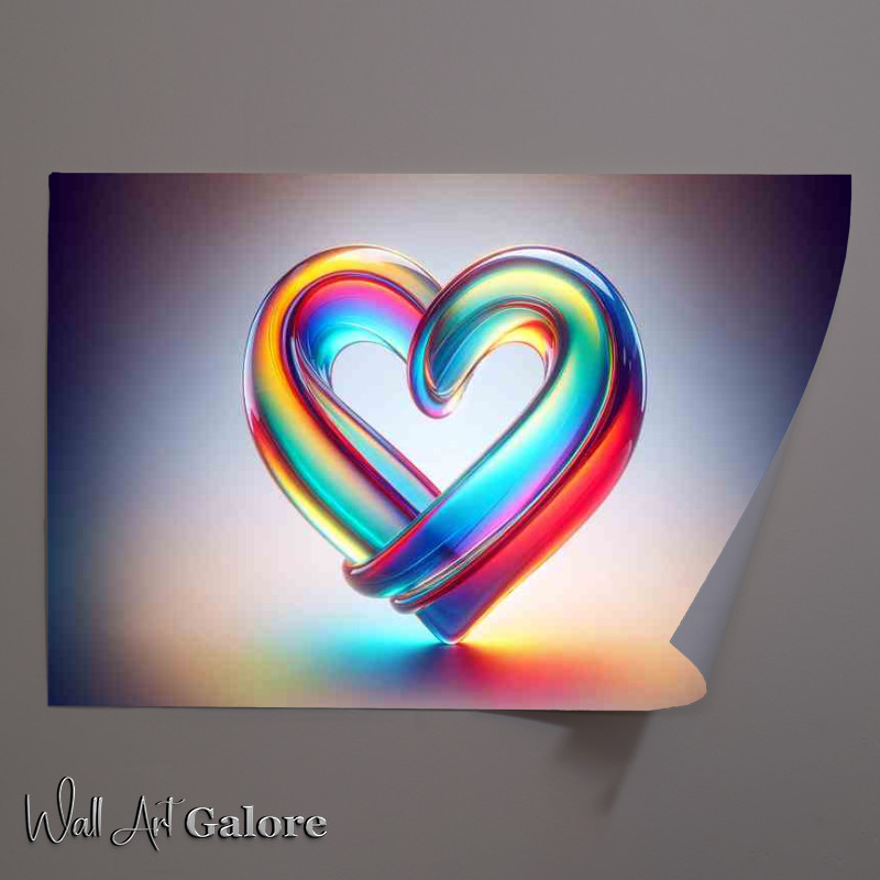 Buy : (Colorful Infinity Heart Symbol Glass Art Poster)