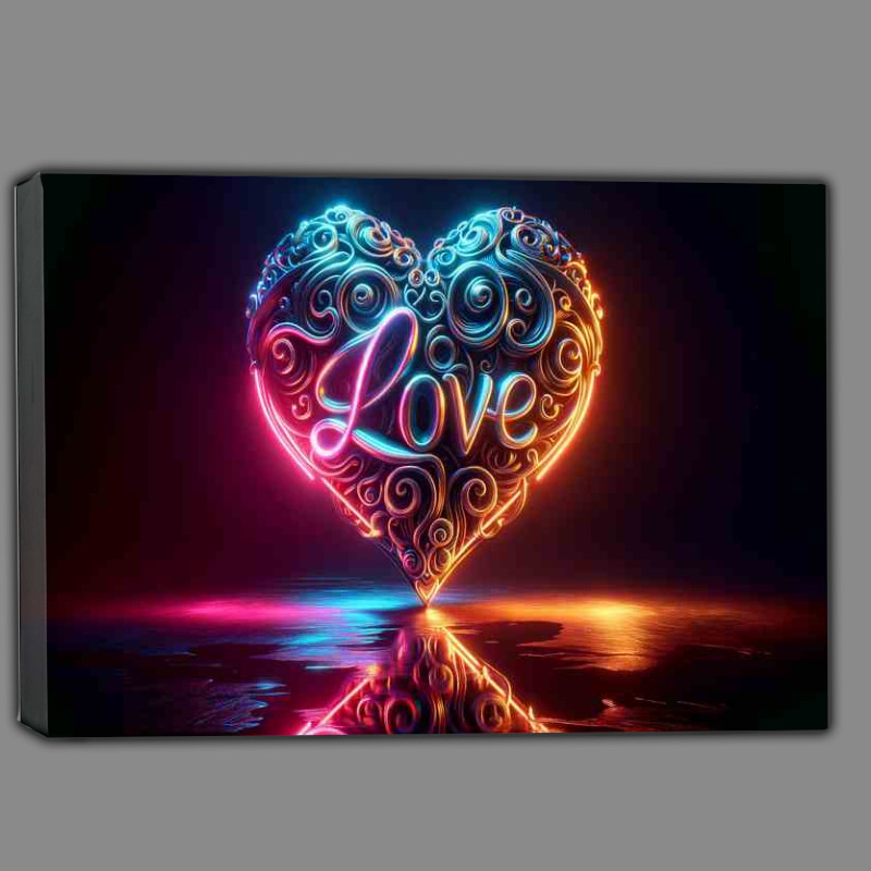 Buy Canvas : (Glow Love Embossed Heart Sculpture)