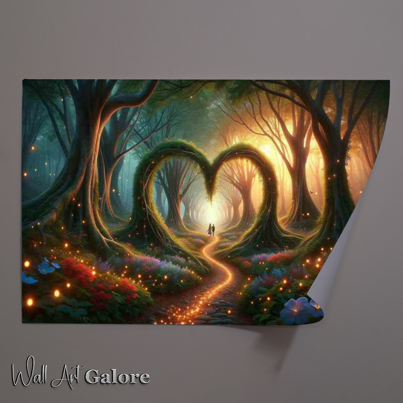 Buy Unframed Poster : (Harmony in Love Enchanted Forest Heart Path)