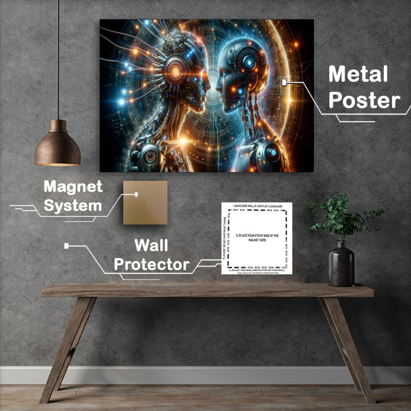 Buy Metal Poster : (Human Meets Machine Artwork)