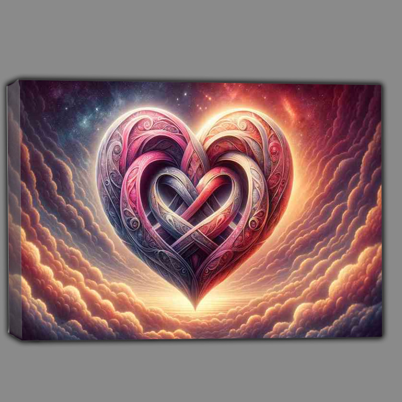 Buy Canvas : (Interlocking Hearts Artwork beautifully detailed love)