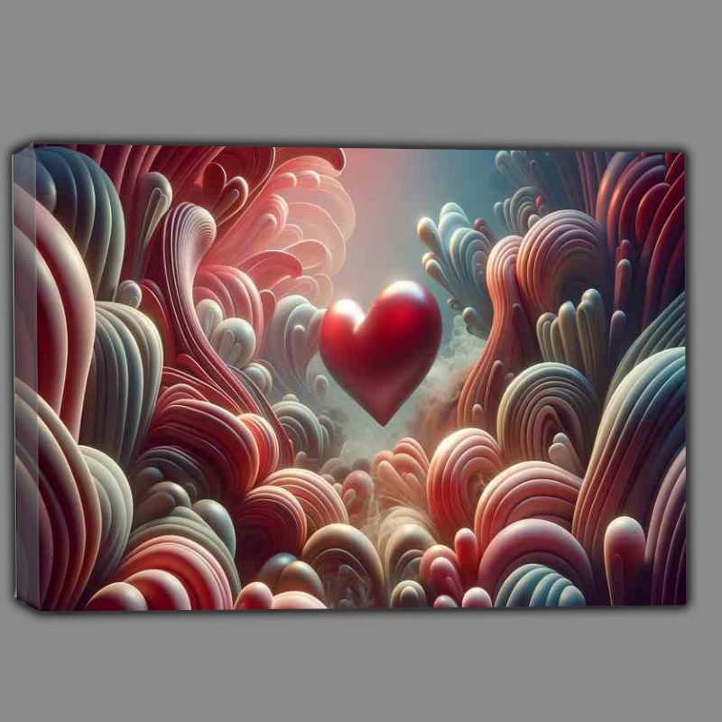 Buy Canvas : (Love Heart Organic Forms Illustration)