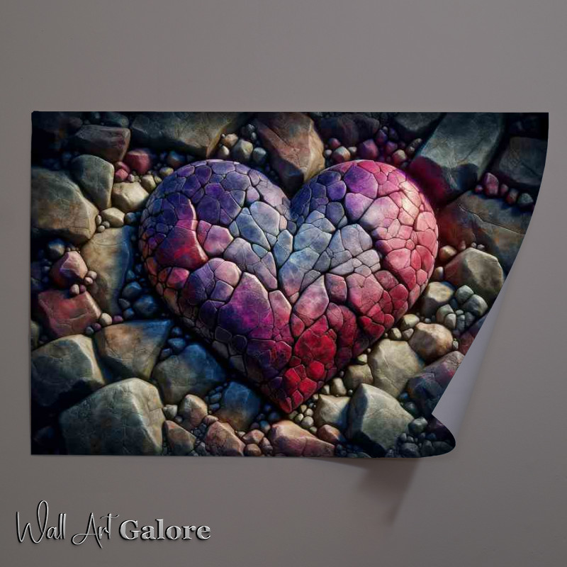 Buy Unframed Poster : (Love Heart of Stone Textures heart composed)