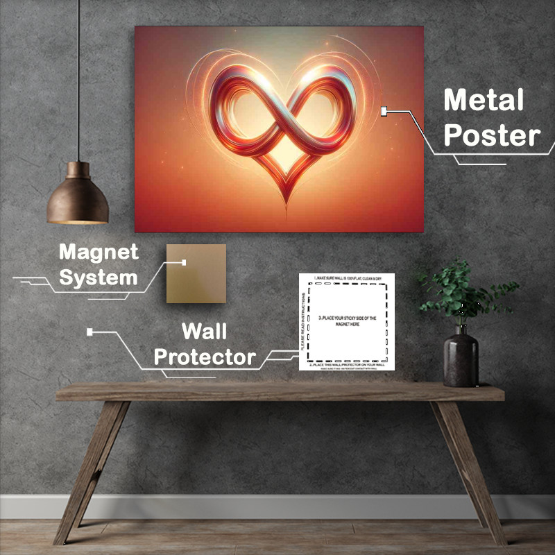 Buy Metal Poster : (Love Infinity Symbol in Heart Artwork)