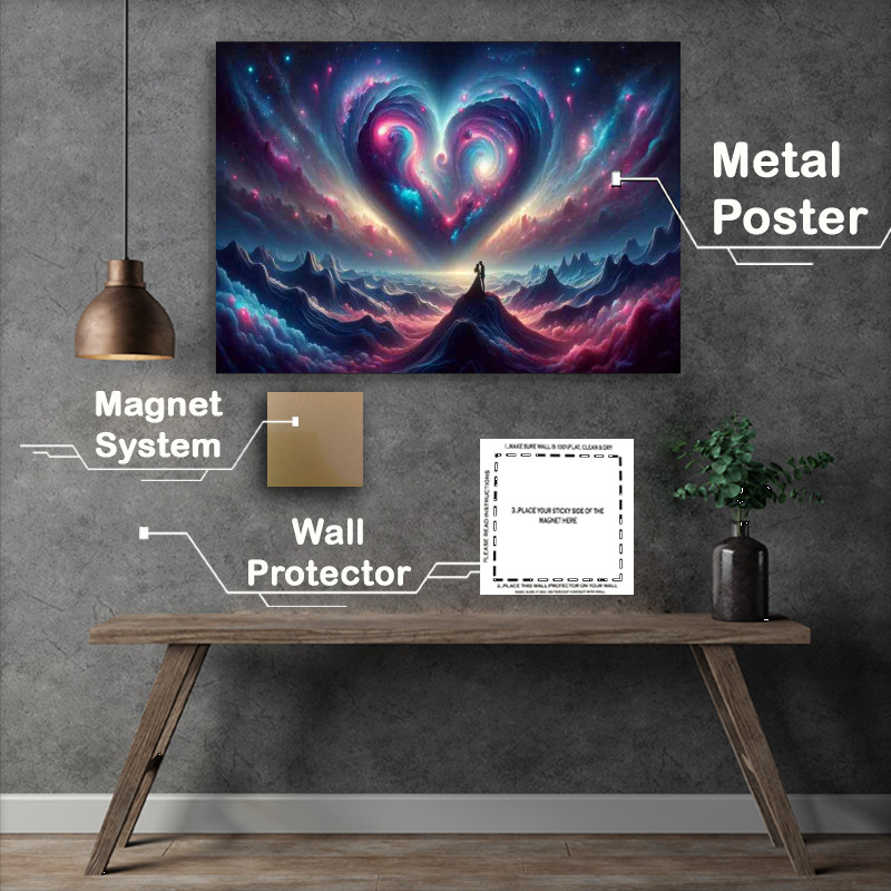 Buy Metal Poster : (Love Surreal Heart Landscape Painting capture a couple)
