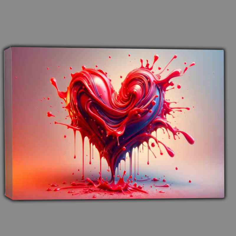 Buy Canvas : (Melting Heart Vivid Love Abstract Art heart shape melting)