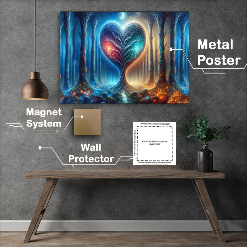 Buy Metal Poster : (Mystical Heart Tree Life Vivid Painting)