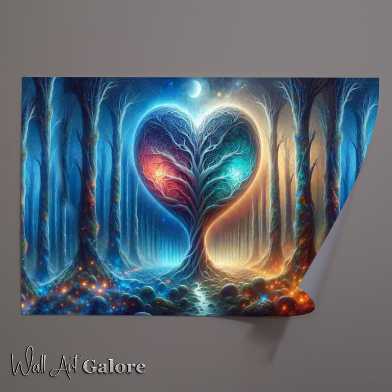 Buy Unframed Poster : (Mystical Heart Tree Life Vivid Painting)