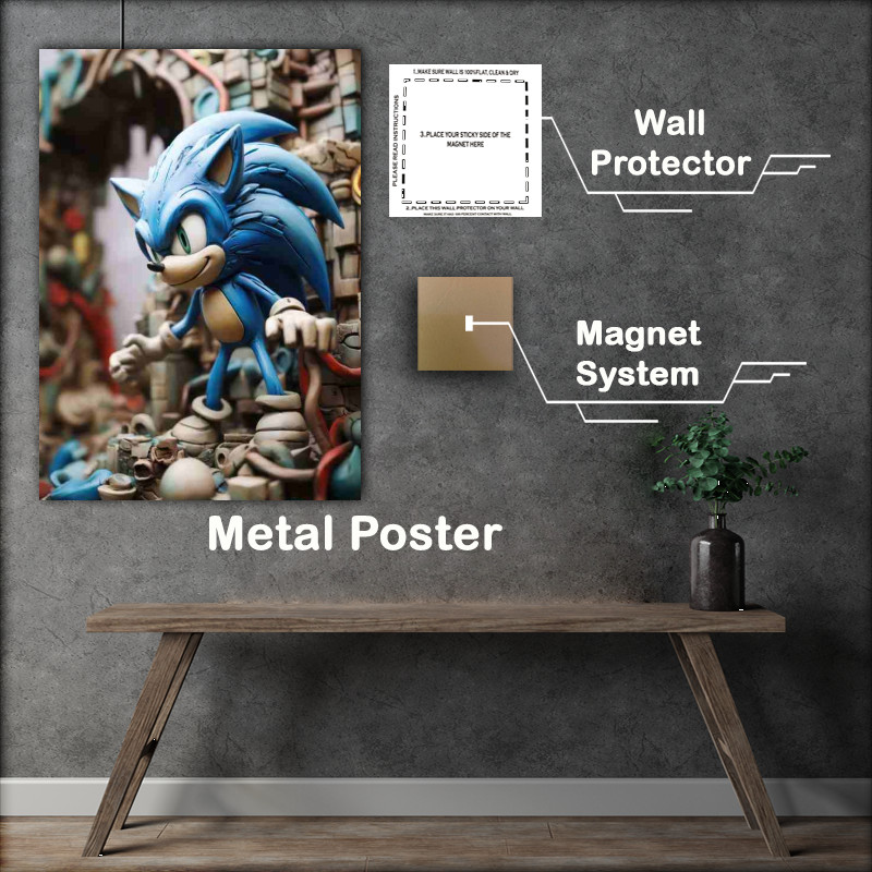 Buy Metal Poster : (The hedgehog plasticine)