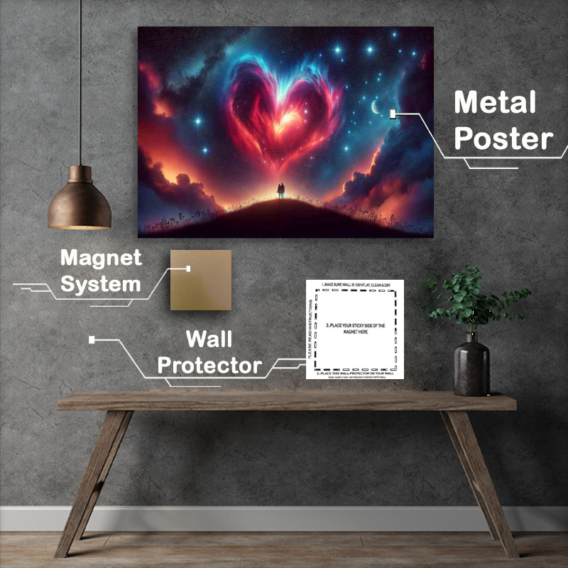Buy Metal Poster : (Starlit Heart Nebula Sky beautifully illuminated)