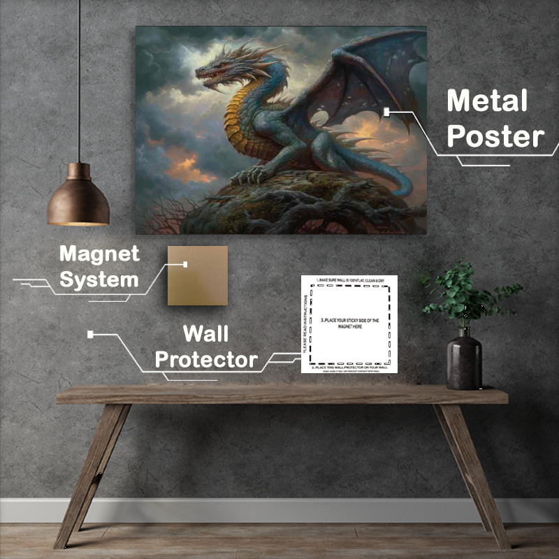 Buy Metal Poster : (The Radiant Wings of the Serpentine Wonder)