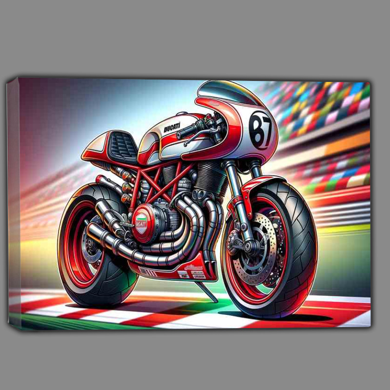 Buy Canvas : (Cartoon Ducati 350 Desmo Art)