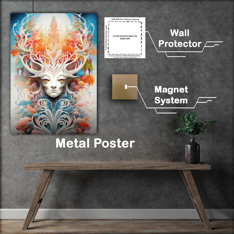 Buy Metal Poster : (A Woman carrying a large horn)