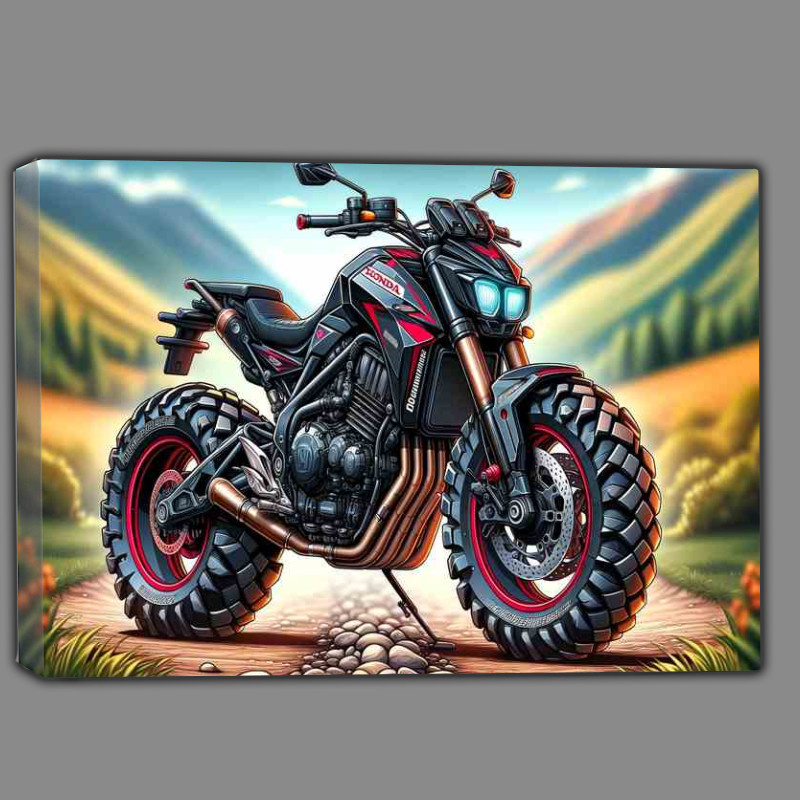 Buy Canvas : (Cartoon Honda Dominator 650 Motorcycle Art)